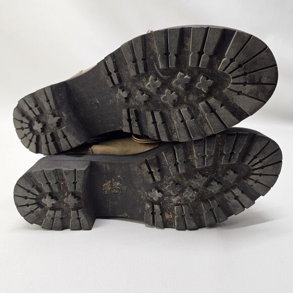 Brown Winter Boots Size 8M – Knit Cuff Lace-Up Faux Fur Cozy Outdoor Footwear - Picture 6 of 7